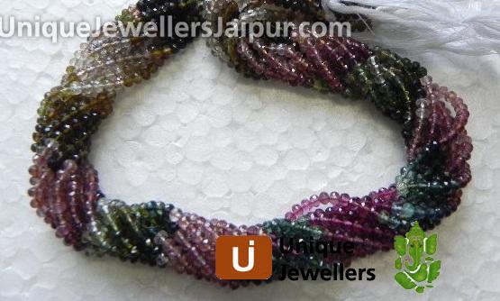 Multi Tourmaline Faceted Roundelle Beads